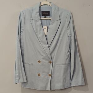 NWT Banana Republic Light Blue‎ Blazer Linen Cotton